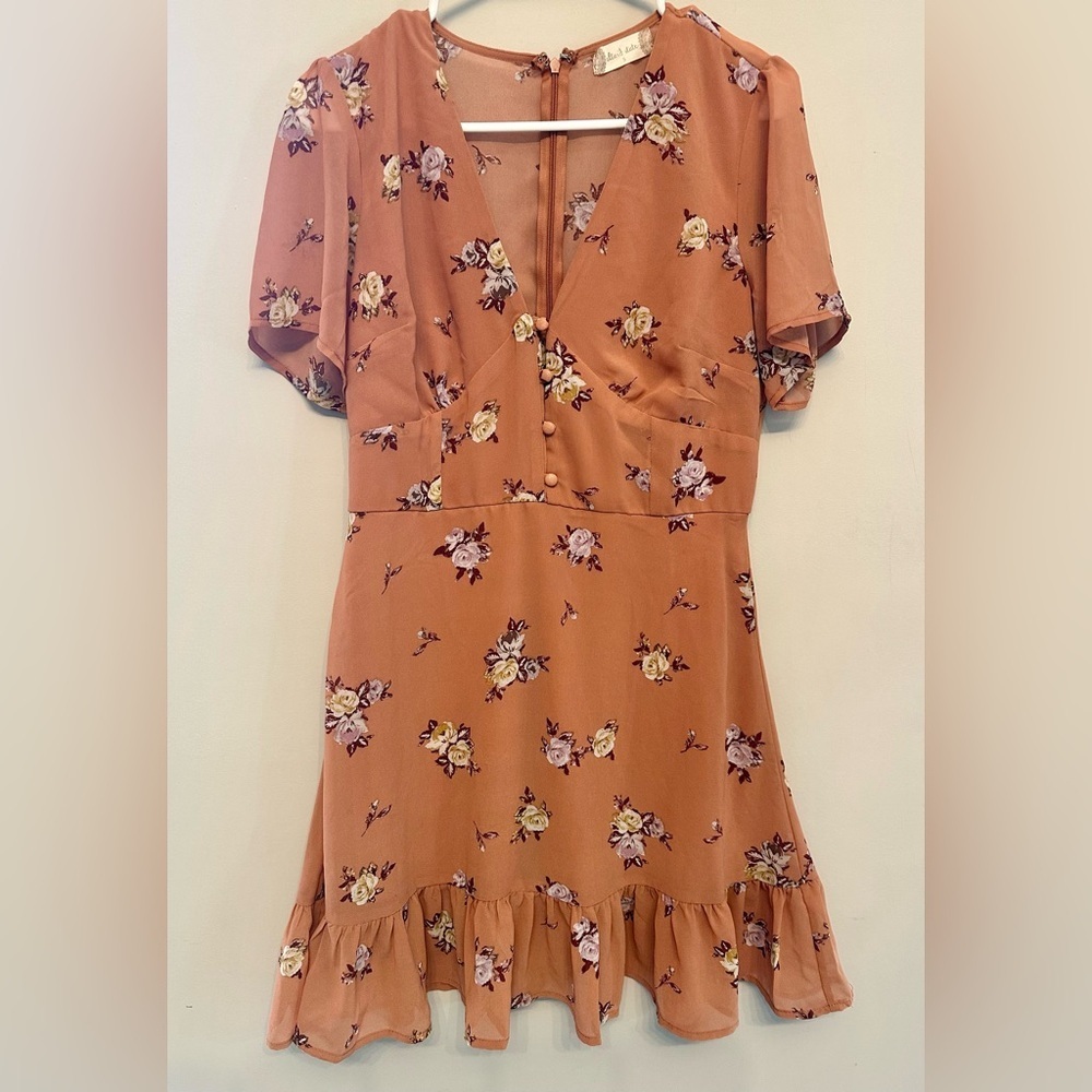 Altar'd State Floral Mini Dress in Orange Size Small